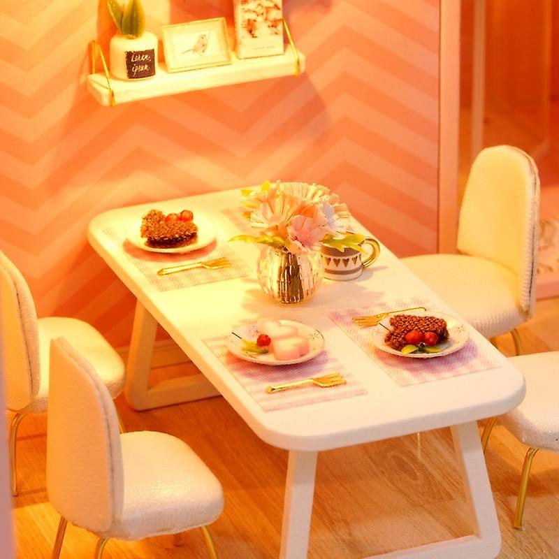 DIY Dollhouse - Wooden Miniature Doll House Furniture Kit