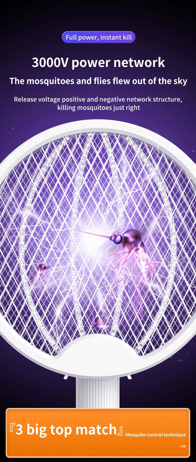 Foldable Electric Mosquito Killer with  Light