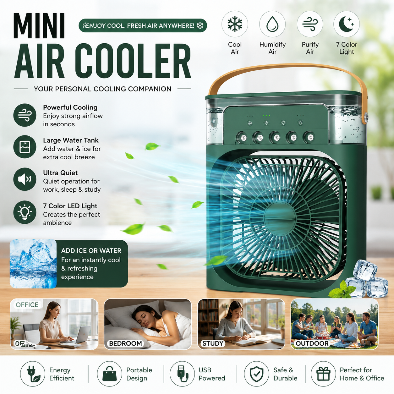 Portable Air Conditioner Fan Household Hydrocooling Water mist Cooler